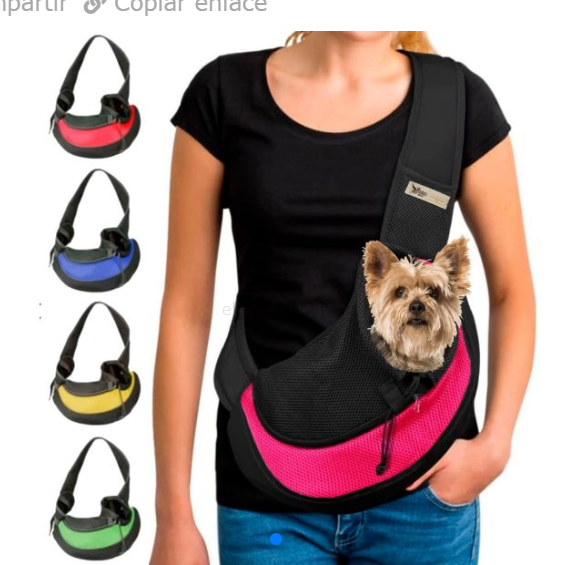 Vista 2 de Maleta Para Mascotas - Negro: Rojo